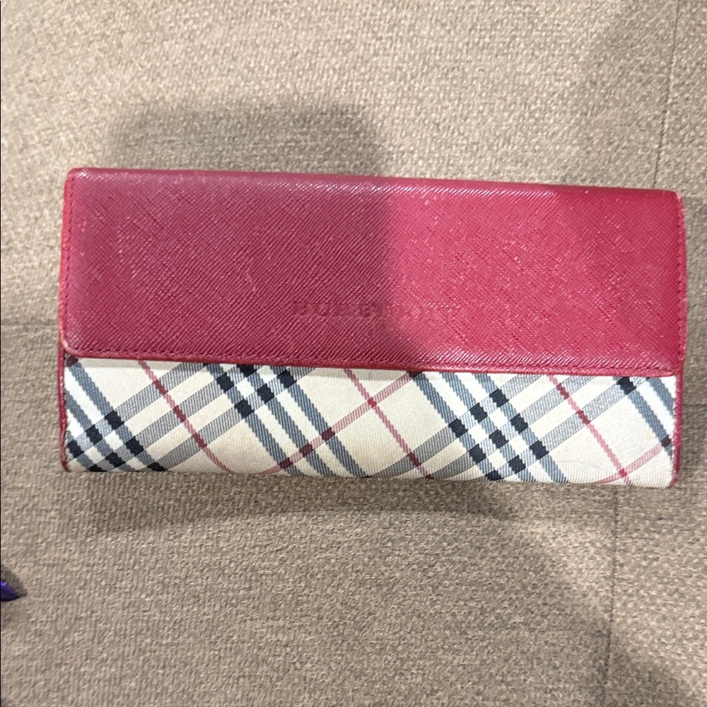 Burberry Red and Plaid Women's Wallet